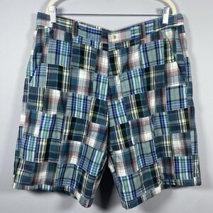 Cape Madras Shorts Men's Size‎ 36 Berkshire Plaid Patchwork Chino Preppy Coastal